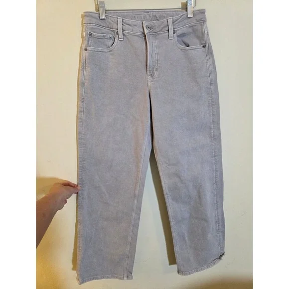 American Eagle Stretch Straight Leg Jeans Light Gray Size 4 Regular 7648413017 - Picture 1 of 9